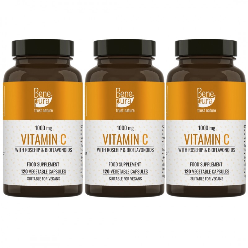 Vitamin C with Rosehip and Bioflavonoids - 3x120 Capsules - 